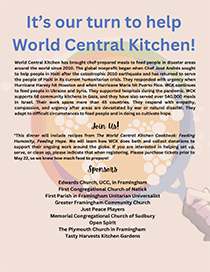 Co-Sponsors of World Central Kitchen Benefit , Co-sponsoring, to support humanity, natick, ma, instructor